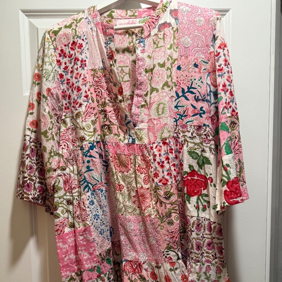 Mary Marshmallow Clare Tiered Mixed Floral Tiered Mini Dress M/L - Picture 1 of 4